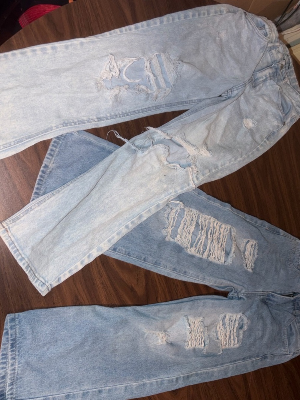 Light Wash Distressed Kids' Jeans - Casual Ripped Denim